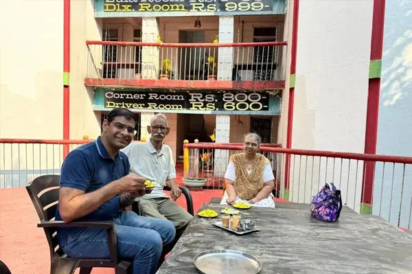 Outdoor sit-out area at Ganaka Motel Igatpuri with nature views